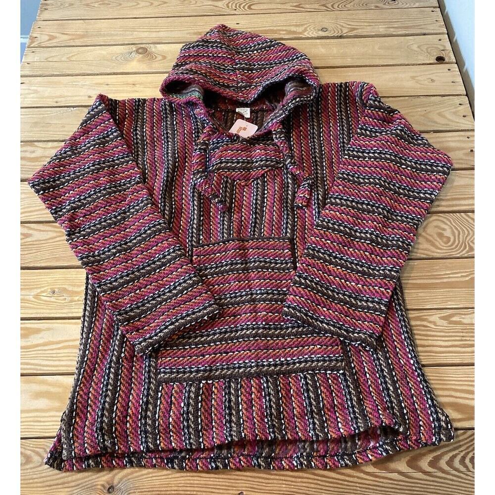 El Paso Saddle Blanket Co Hooded Sweatshirt Size Medium Men’s Red Pullover